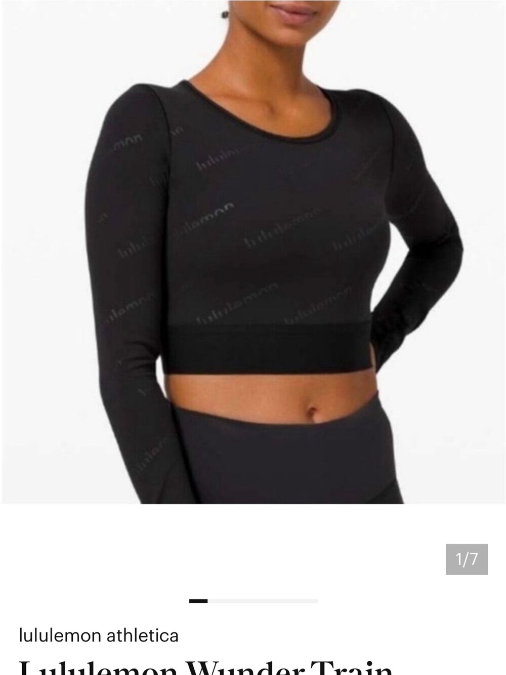 lululemon athletica Black Long-Sleeve Crop Top